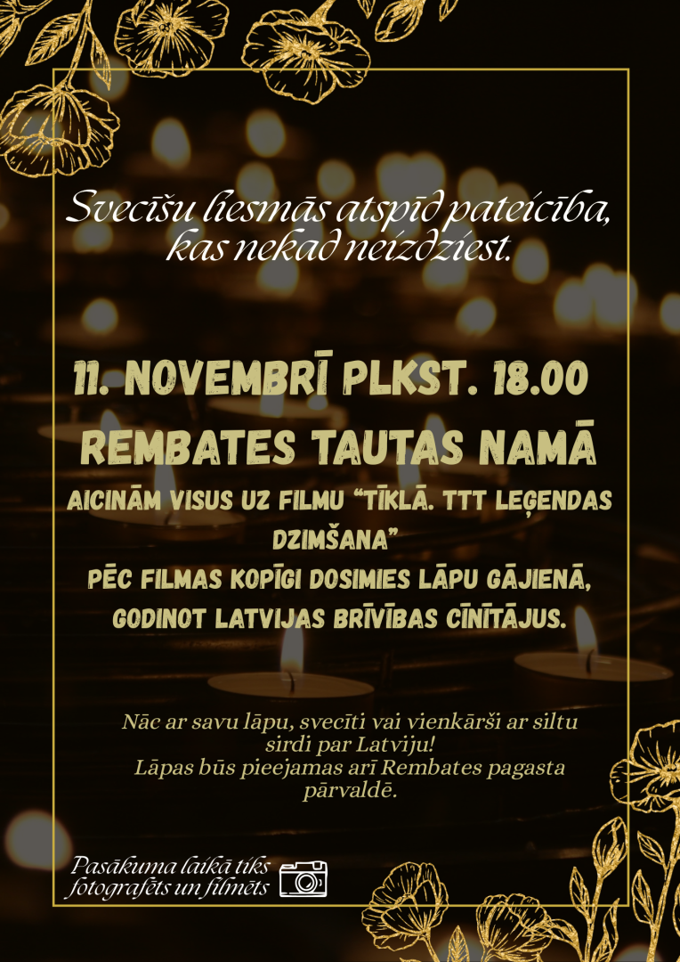 11. novembrī plkst. 18.00 Rembates Tautas namā svētku pasākums