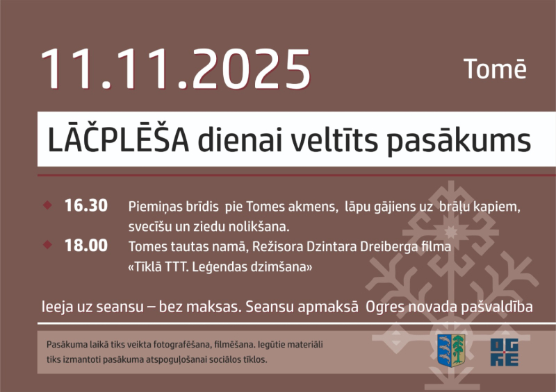 Lāčplēša dienai veltīts pasākums Tomē