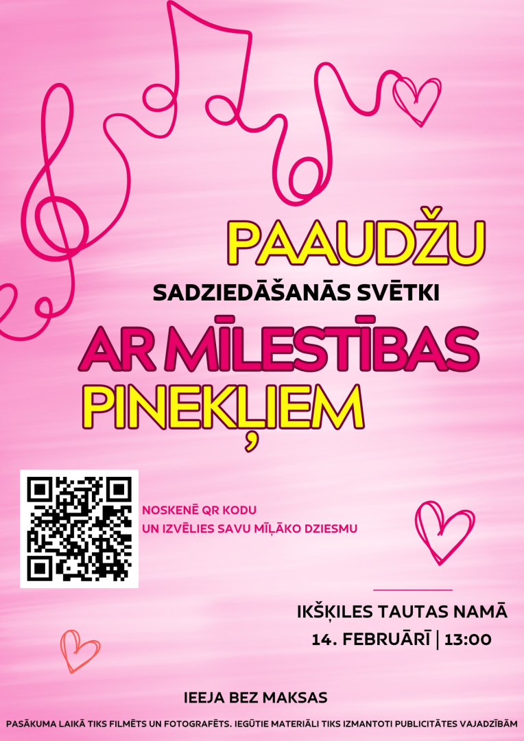 Paaudžu sadziedāšanās svētki Ar mīlestības pinekļiem Ikšķiles Tautas namā 14.februārī pl. 13.00