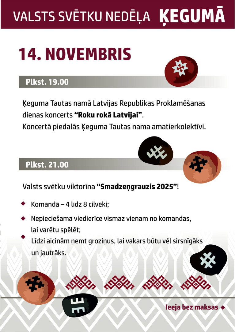 Valsts svētku nedēļa Ķegumā - 14. novembris