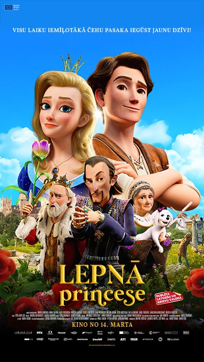 Multfilmas "Lepnā princese" afiša ar multfilmas varoņi