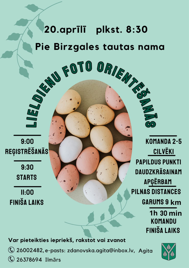 Lieldienu foto orientēšanās Birzgalē 20. aprīlī plkst. 8.30 pie Birzgales tautas nama