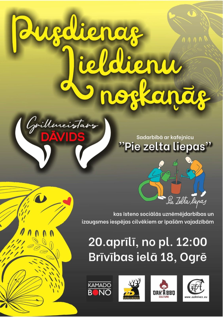 Pusdienas Lieldienu noskaņās kafejnīcā Pie Zelta Liepas 20. aprīlī plkst. 12.00