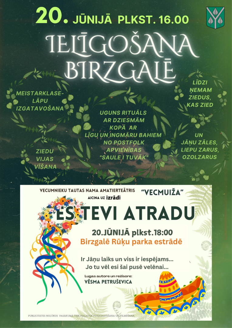 Ielīgošana Birzgalē 20. jūnijā plkst. 18.00 Rūķu parkā