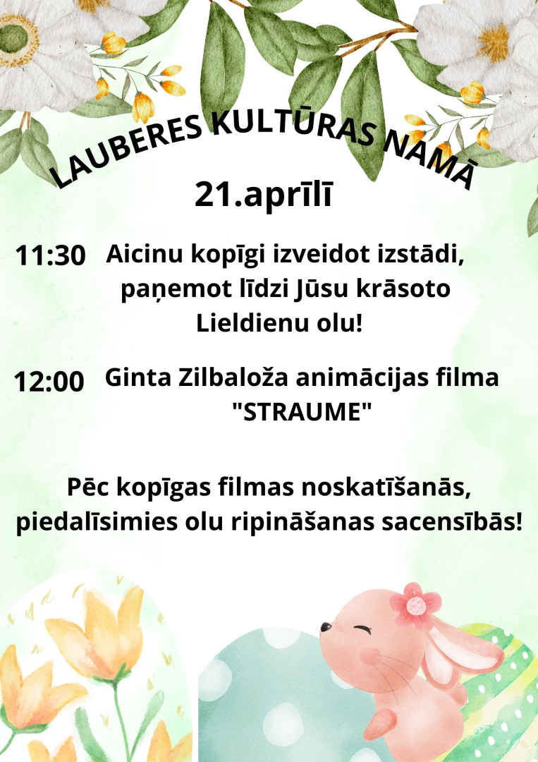 Lieldienu pasākums ar filmas STRAUME skatīšanos Lauberē