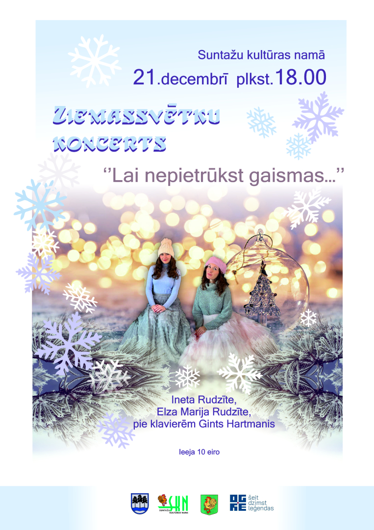 Afišā koncerta izpildītājas ziemīgās noskaņās