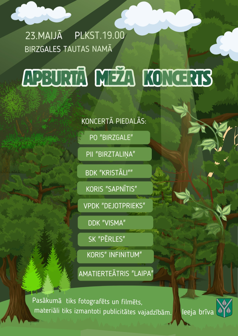 Apburtā meža koncerts Birzgales tautas namā 23. maijā plkst. 19.00