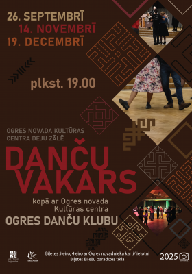Afiša ar Ogres danču kluba dalībniekiem 