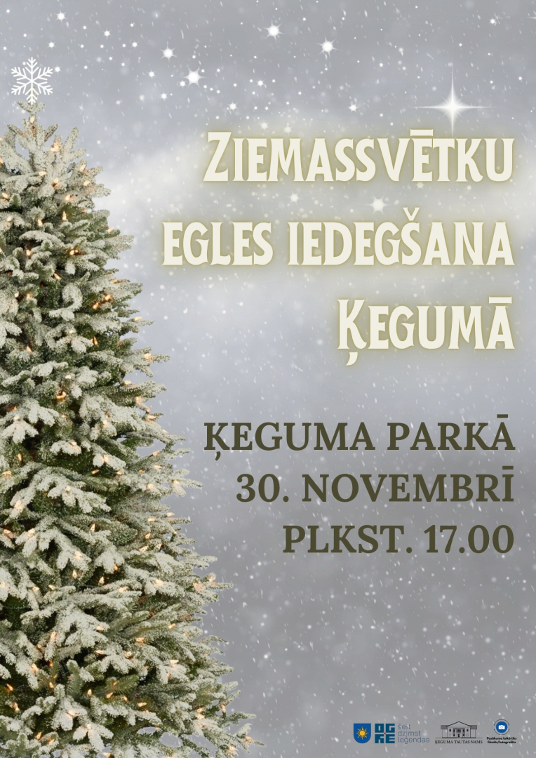 Ziemassvētku egles iedegšana Ķeguma parkā 30. novembrī plkst. 17.00