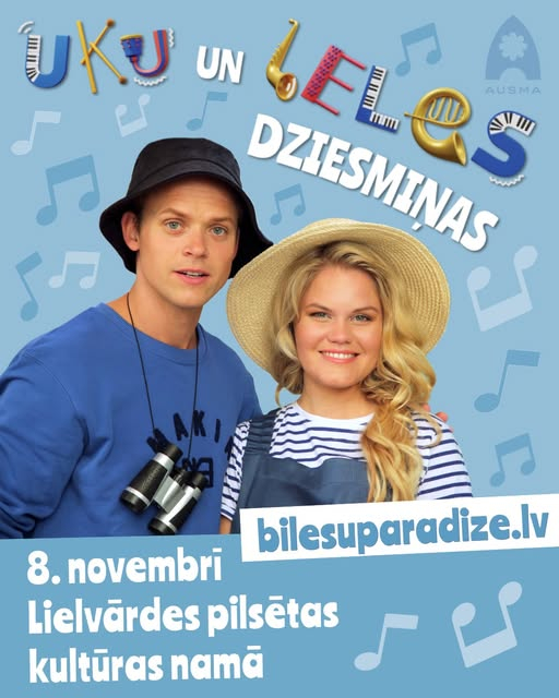 "UKU un LELES dziesmiņas" 8. novembrī Lielvārdes pilsētas kultūras namā