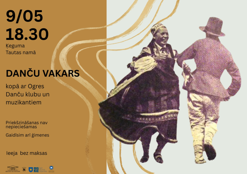 Danču vakars Ķeguma Tautas namā 9. maijā plkst. 18.30