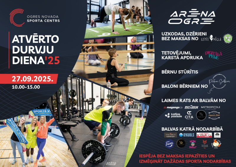 27. septembrī Atvērto durvju diena’25!  sporta arēnā ‘’Ogre’’