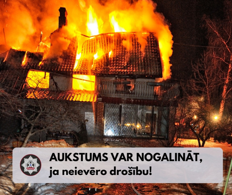 Attēlā degoša ēka