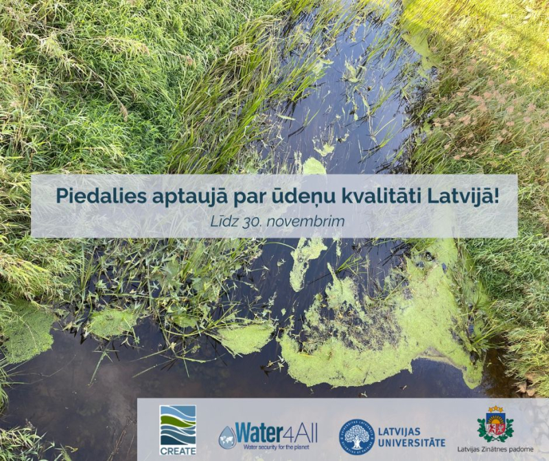 Piedalies aptaujā par ūdeņu kvalitāti Latvijā! Līdz 30. novembrim