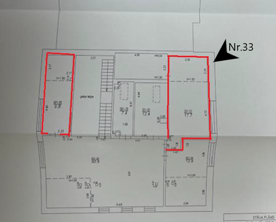 Nomas tiesību izsole Daugavas prospekts 34, Ikšķile, telpas Nr. 33 plāns