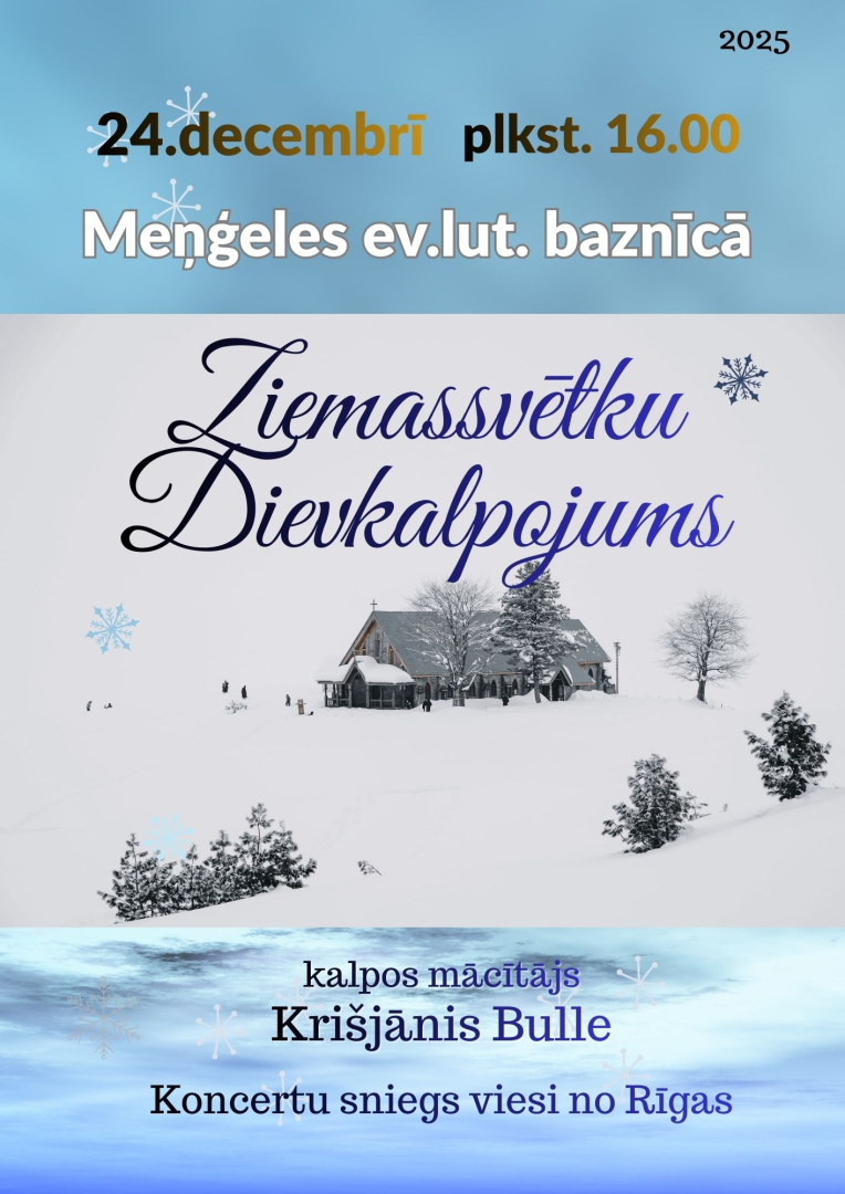 Afiša dievkalpojumam ziemas noskaņās
