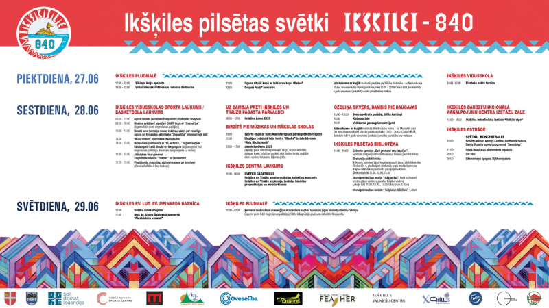 Ikšķiles pilsētas svētki "Ikšķilei 840". Svētku programma.