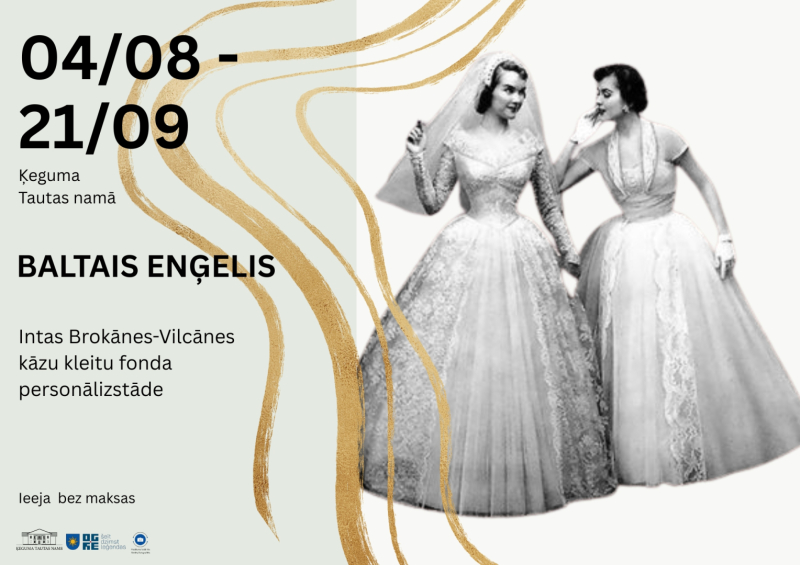 No 4. augusta līdz 21. septembrim Ķeguma Tautas namā Intas Brokānes-Vilcānes kāzu kleitu fonda personālizstāde “Baltais enģelis” 