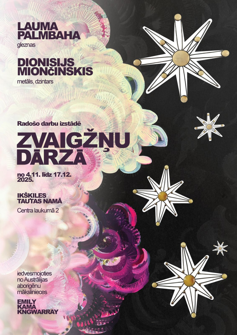 kšķiles tautas nams aicina uz radošo darbu izstādi "Zvaigžņu dārzā"