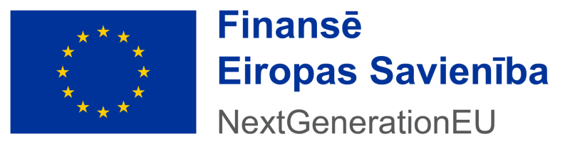 Logo: Finansē Eiropas Savienība, NextGenerationEU
