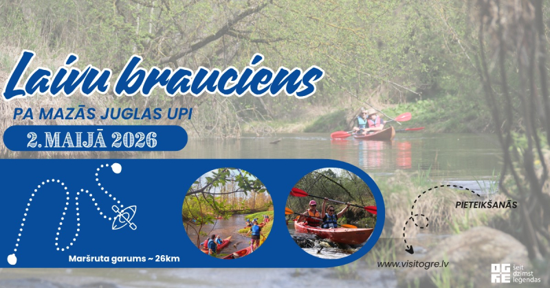 2. maijā, atklājot ūdenstūrisma sezonu, Ogres novada Kultūras un tūrisma pārvalde organizē laivu braucienu pa Mazās Juglas upi. 