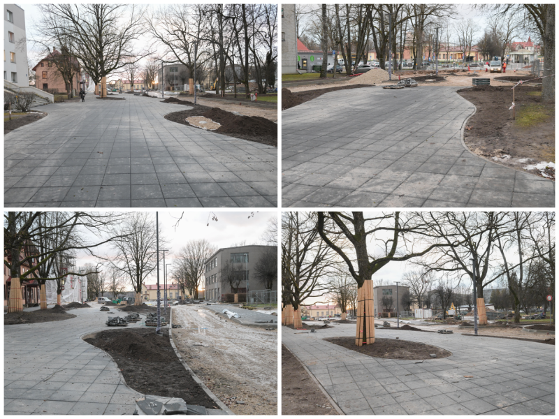 Topošais Neatkarības laukums 2024.gada 17.decembrī. Fotokolāža.