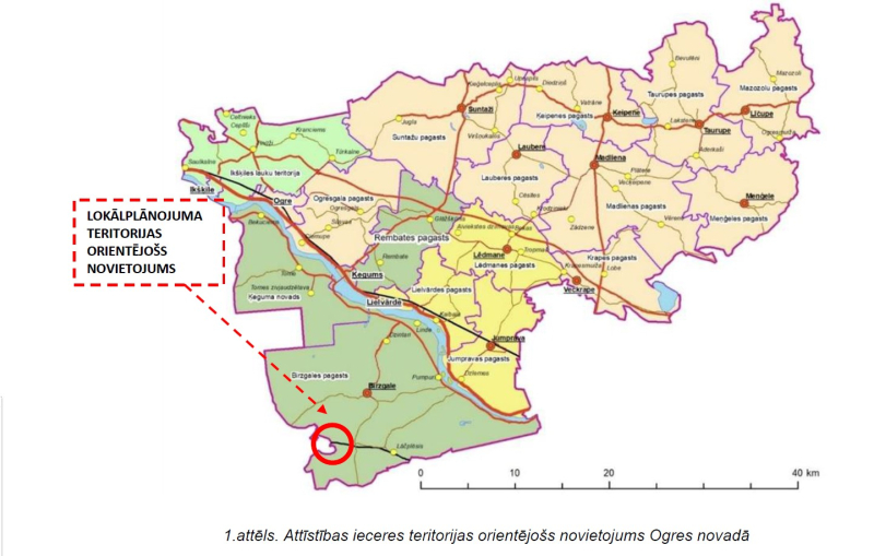 Vēja parka novietojums novadā