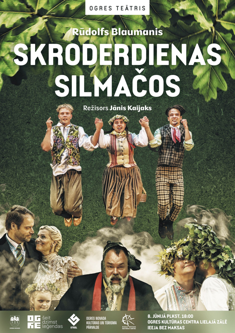 Ogres teātra izrāde "Skroderdienas Silmačos" Ogres novada Kultūras centrā 8. jūnijā plkst. 18.00