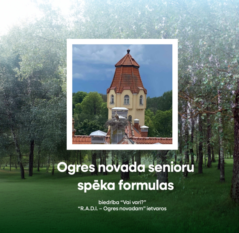 Brošūras "Ogres novada senioru spēka formulas" pirmais - vāka noformējums