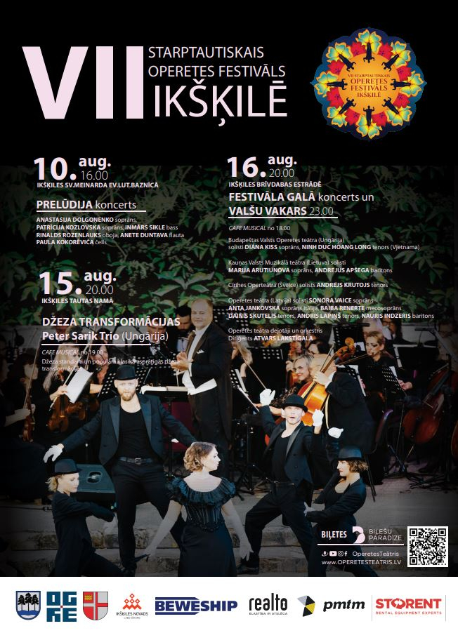 VII Starptautiskais Operetes festivāls Ikšķilē no 2025. gada 10. līdz 16. augustam
