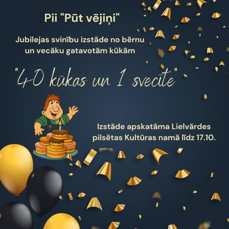 Aicinām apskatīt vecāku un bērnu kopīgi veidotās kūkas uz Mūsu iestādes jubileju