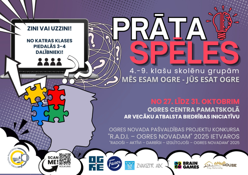 Prāta spēles skolēniem. Afiša