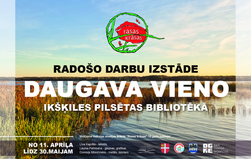 Jau 15 gadus Daugavas labā krasta Ikšķiles "Zaļo salu" ciematā Mākslas studijā "RASAS KRĀSAS" bērni un jaunieši apmeklē Vizuālās mākslas un Amatu mācības nodarbības. (www.rasaskrasas.lv ) No maza strautiņa studija "RASAS KRĀSAS" ir izaugusi par radošās izglītības dzīvīgu pieteku lielajai interešu izglītības upei Ogres novadā. "RASAS KRĀSAS" pedagogi -  LAUMA PALMBAHA,  DIONISIJS MIONČINSKIS,  LĪVA KAPRĀLE radījuši darbus, veltītus "RASAS KRĀSAS"mākslas izglītības iedvesmas avotam - Daugavai, kura vieno dažā