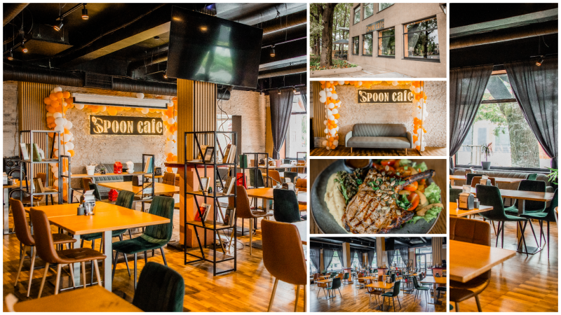 10 % atlaide ēdieniem un bezalkoholiskajiem dzērieniem kafejnīcā Spoon Cafe Ogrē. Attēlu kolāža