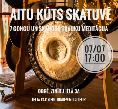 Afiša - gongu meditācija Aitu kūts skatuvē