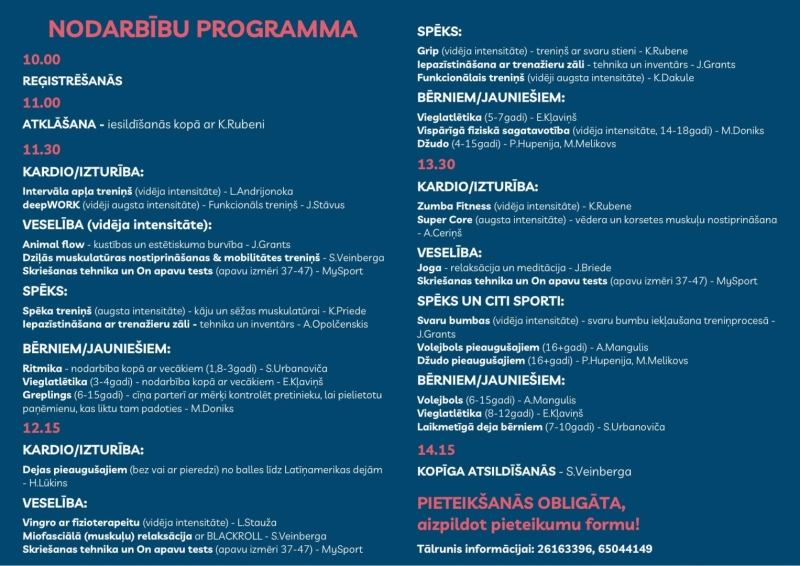 Atvērto durvju dienas Arēnā Ogre programma