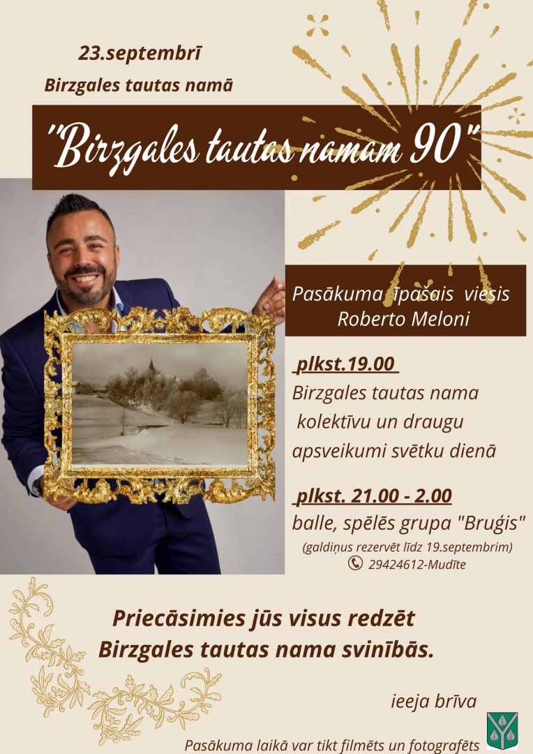 Birzgales tautas namam 90  plakāts 09.2023.