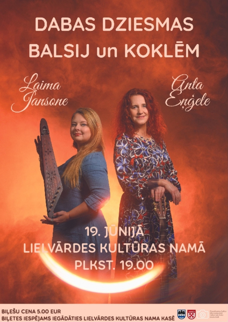 Koncertprogrammu ''Dabas dziesmas balsij un koklēm'' Lielvārdē 19.06.2024