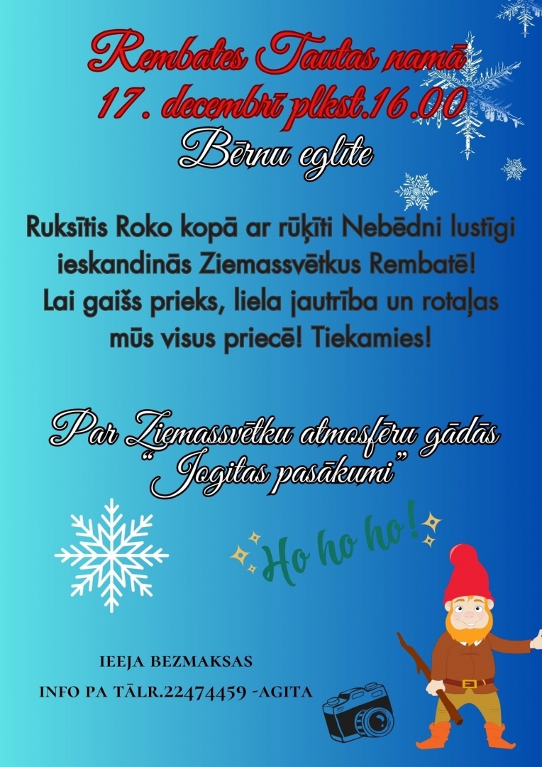 Bērnu eglīte Rembatē 17.12.2023. plakāts