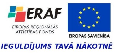 Eiropas Reģionālās attīstības fonda un Eiropas Savienības logo