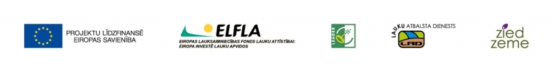 ES, ELFLA, LEADER, Lauku atbalsta dienesta un Ziedzeme logo