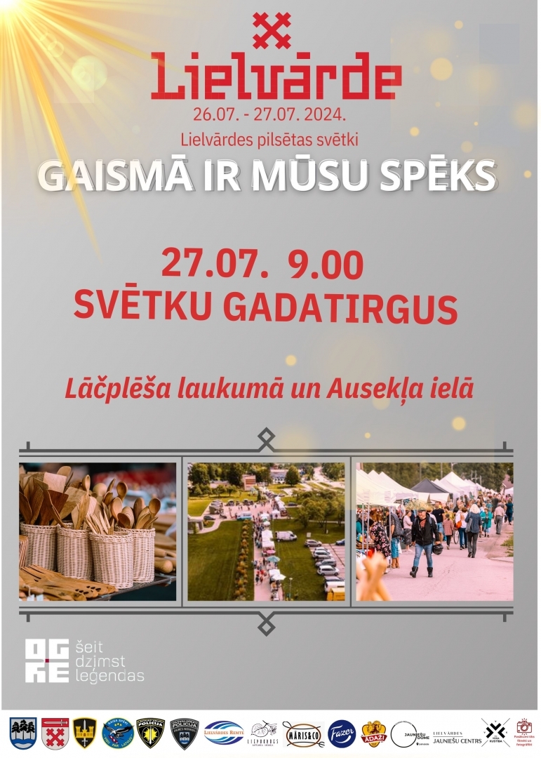 Afiša gadatirgum Lielvārdes pilsētas svētku 2024 ietvaros