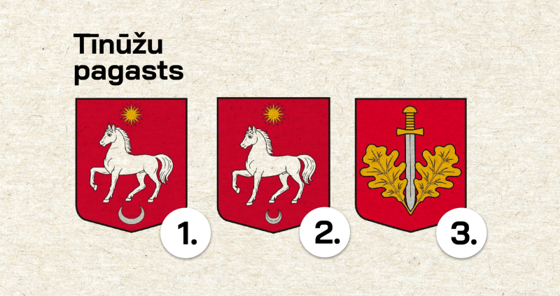 Tīnūžu pagasta potenciālie ģerboņi, par kuriem tiek gaidīts balsojums no iedzīvotājiem