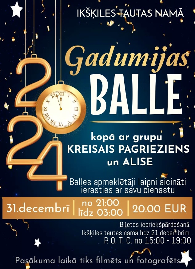 Gadumijas balle Ikšķilē 12.2023. plakāts