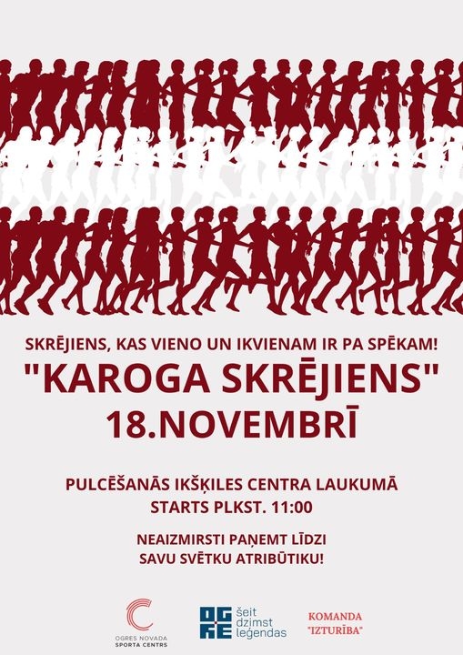 Skrējiens, kas vieno un ikvienam ir pa spēkam - "Karoga skrējiens" 18. novembrī