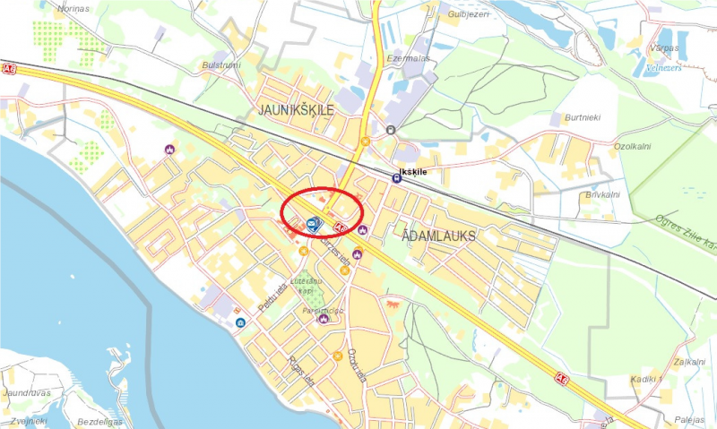 Ikšķile pārvads karte