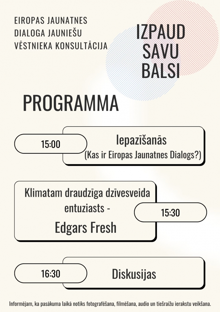 Izpaud savu balsi, programma 29.07.2022.