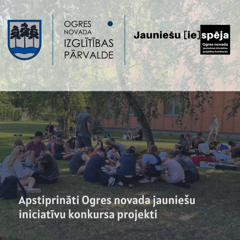 Ogres novada jauniešu projektu apstiprināšanas vizuālis