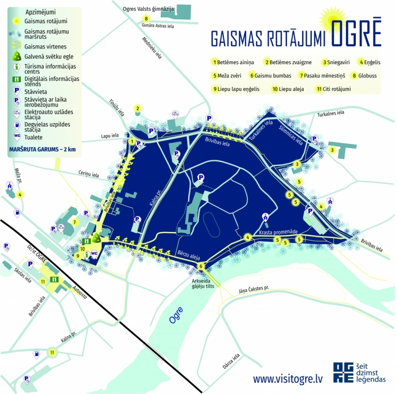 Gaismas rotājumi Ogrē karte 2023