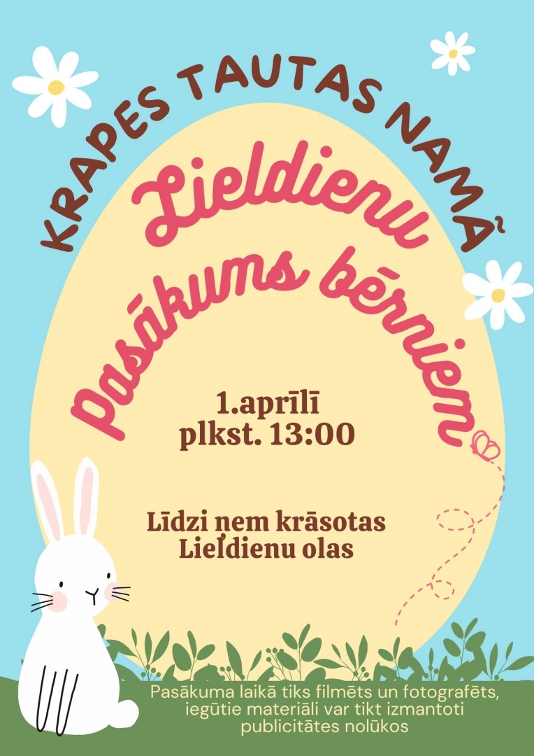 Lieldienu pasākums bērniem Krapē 01.04.2024.